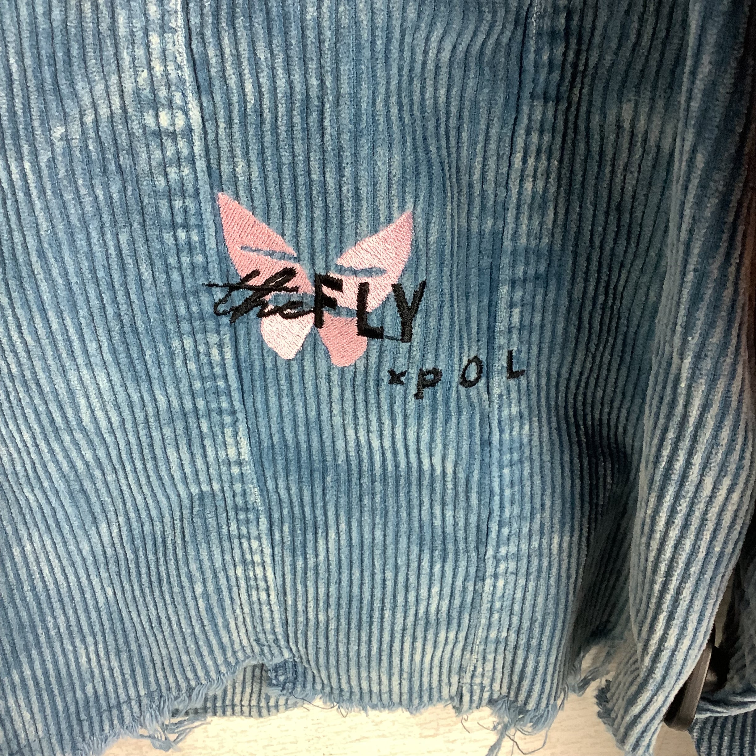 Jacket Shirt By Pol In Blue, Size: L - Image 3