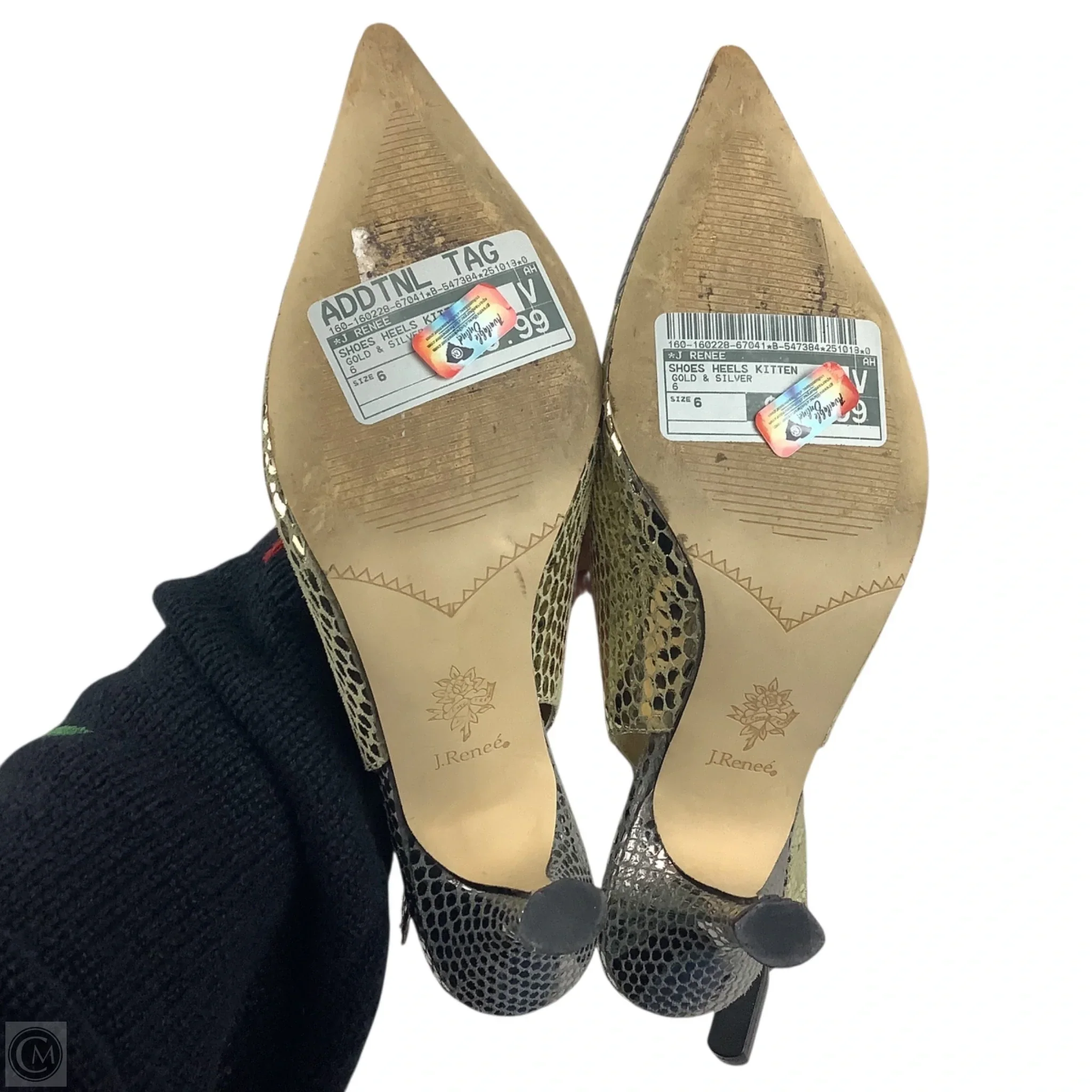 Shoes Heels Kitten By J Renee In Gold & Silver, Size: 6 - Image 4