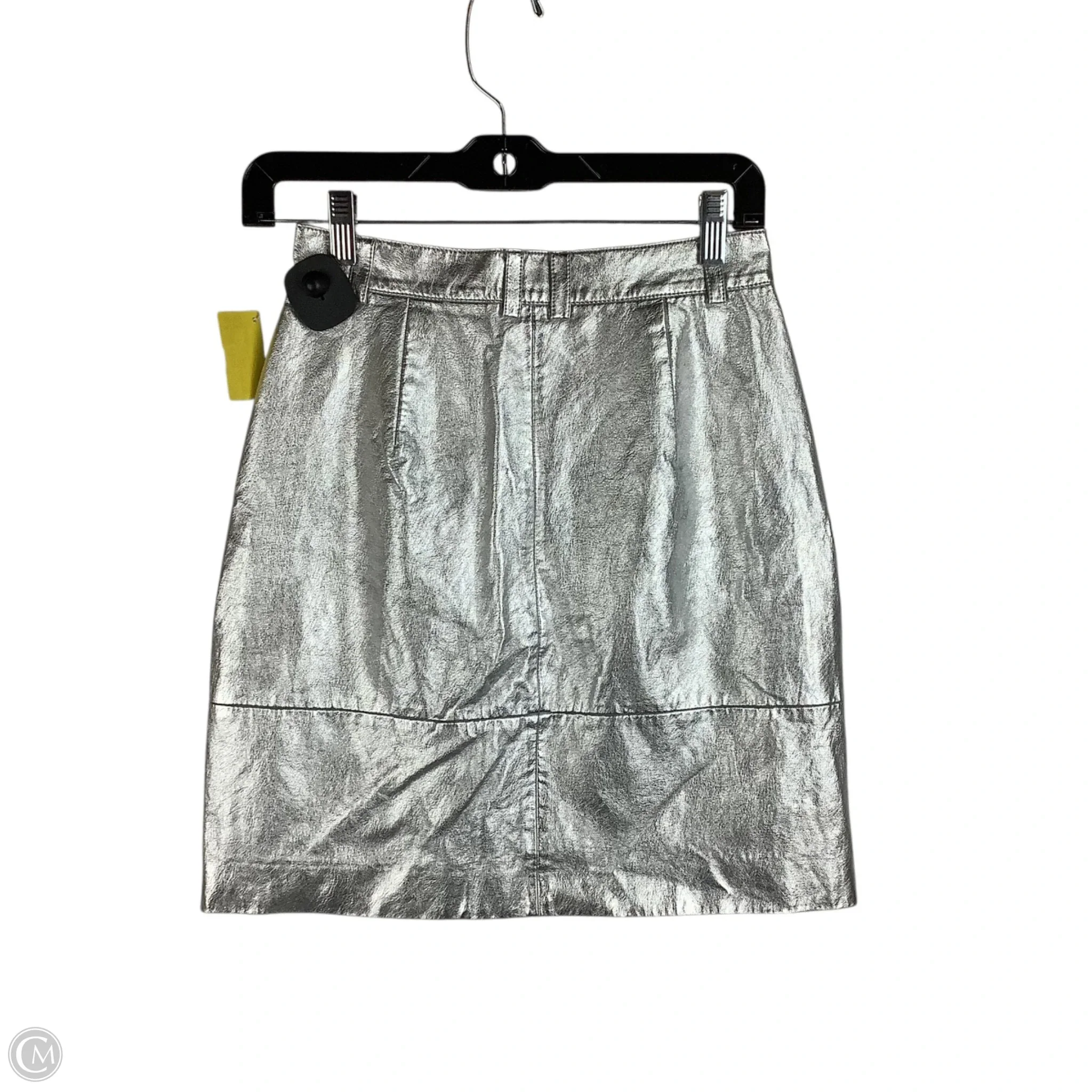 Skirt Midi By Clothes Mentor In Silver, Size: Est. 2 - Image 3